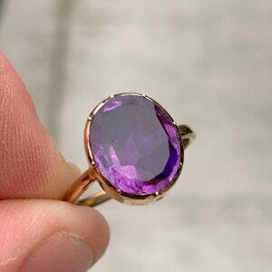 15k gold amethyst 4 carat domed back ring Georgian 18th century 3.1 grams